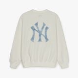  Sweater MLB Mono Denim Trắng 3AMTM0851 