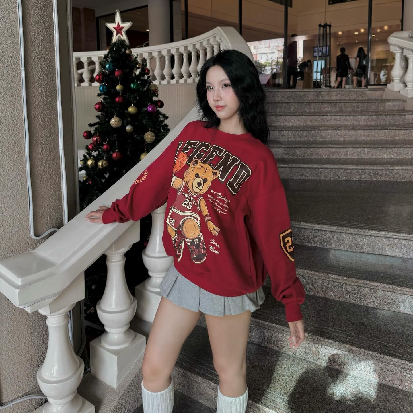  Sweater Agony Gấu Đỏ Đô Chính Hãng Phân Phối Bởi Fox Sneaker 