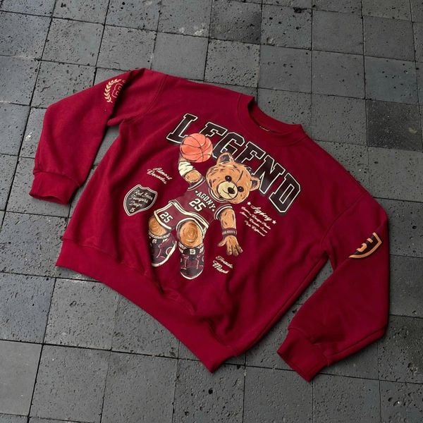  Sweater Agony Gấu Đỏ Đô Chính Hãng Phân Phối Bởi Fox Sneaker 