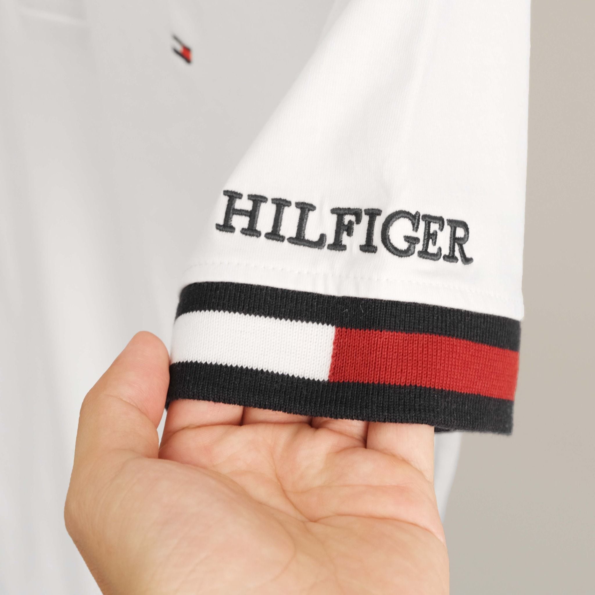  Áo Polo Tommy Hilfiger Slim Fit Flag Tipped In Fresh White | 78J9762 100 