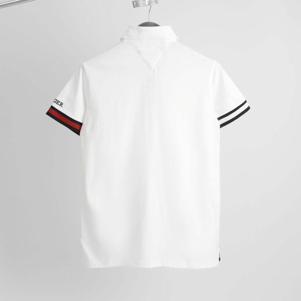 Áo Polo Tommy Hilfiger Slim Fit Flag Tipped In Fresh White | 78J9762 100 