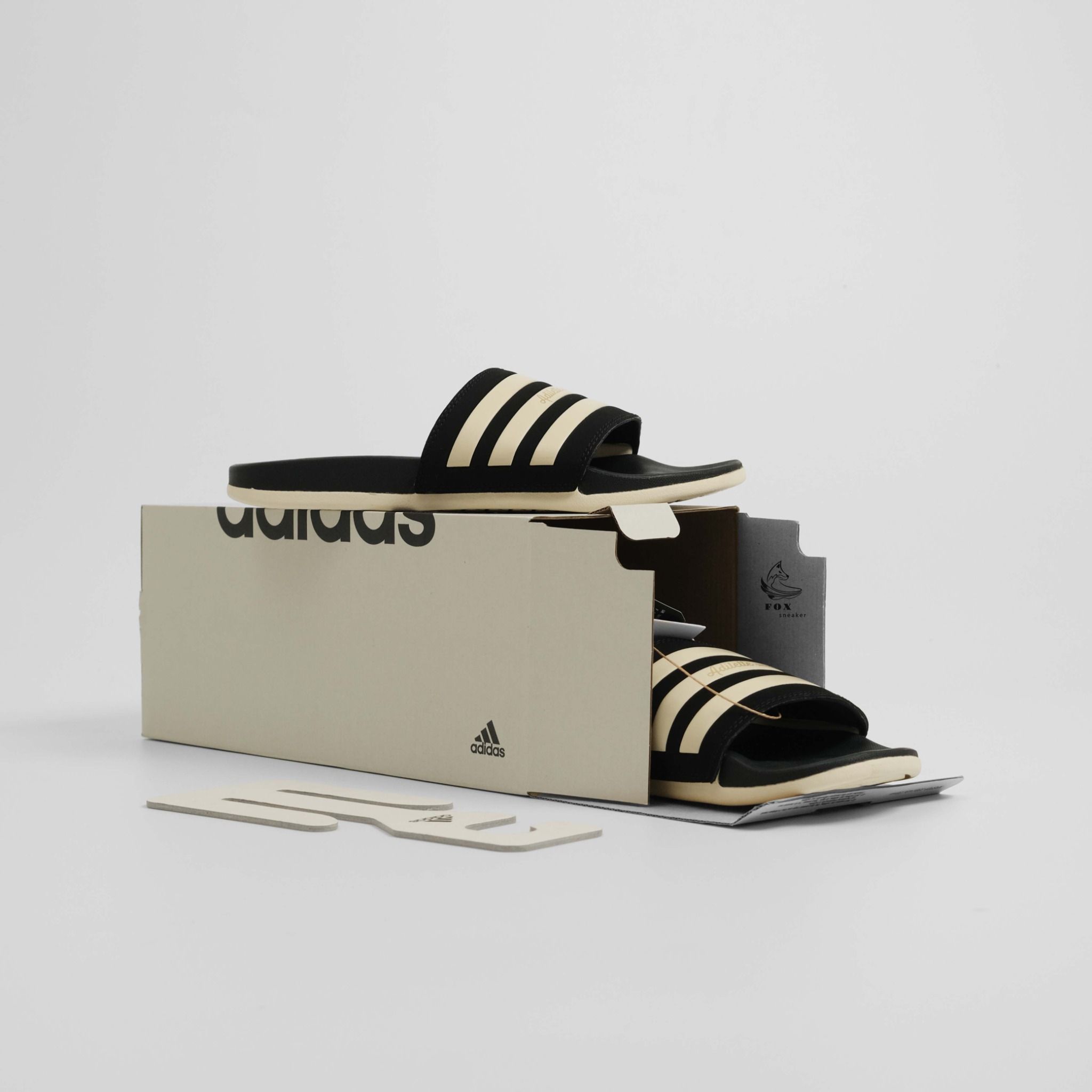  Dép Adidas Comfort - RETRO 1972 Đen Sọc Kem Hàng Chính Hãng CODE: GW5969 