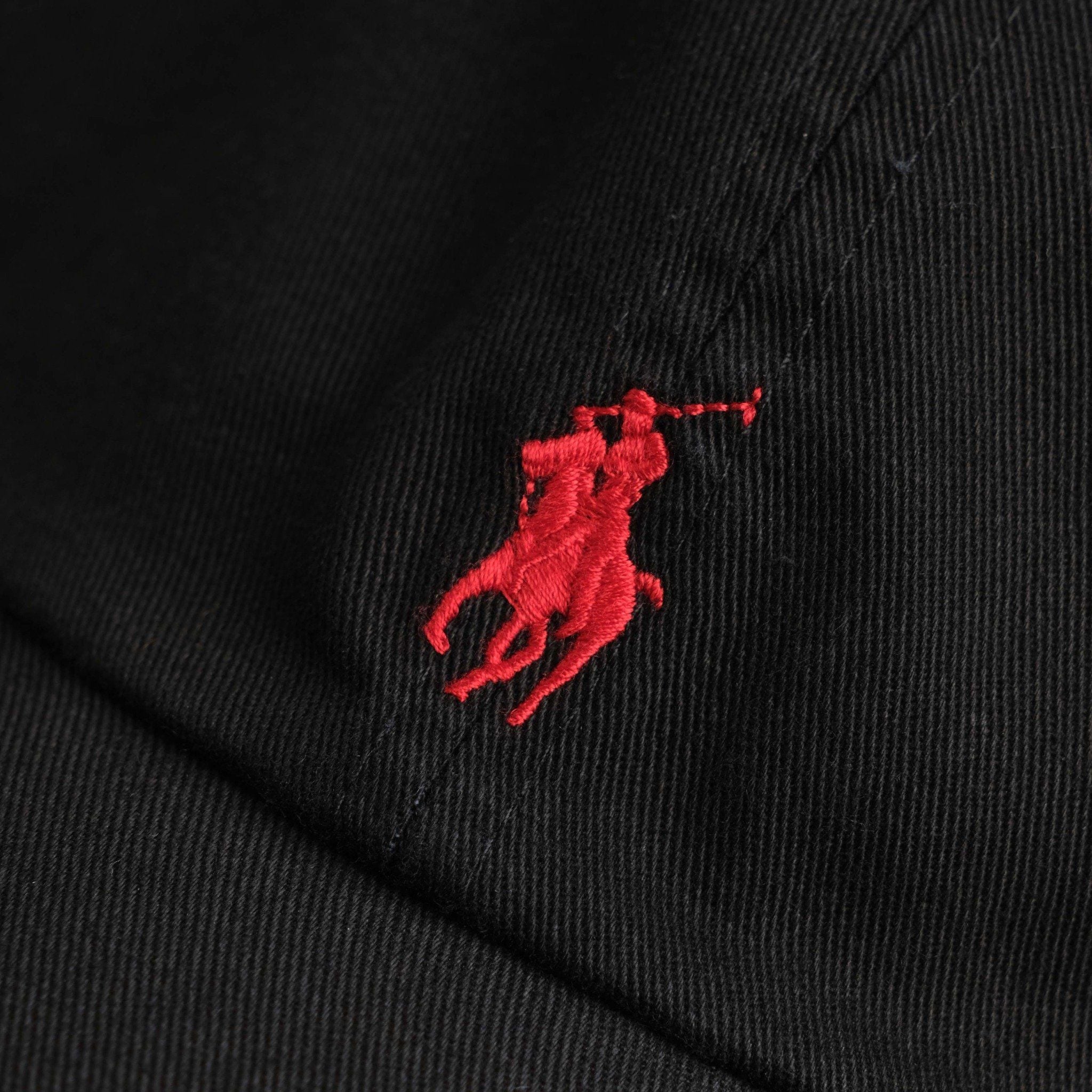  Mũ Nón Ralph Lauren Màu Đen Logo Đỏ 