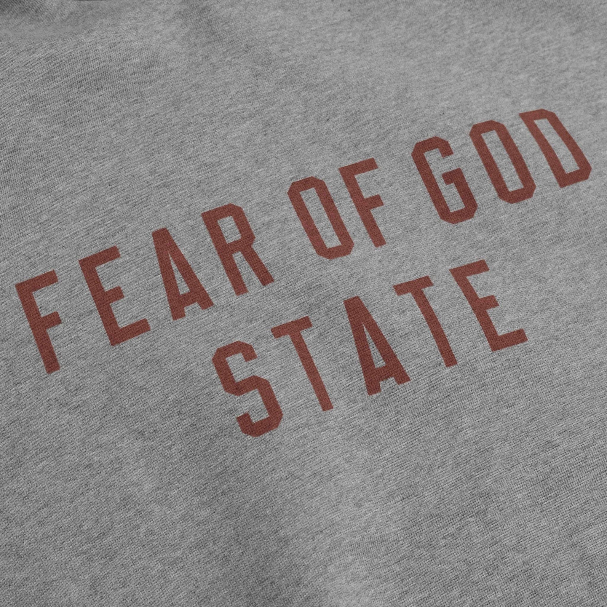  Hoodie Fear Of God Xám Chữ Đỏ Hàng Chính Hãng S25 