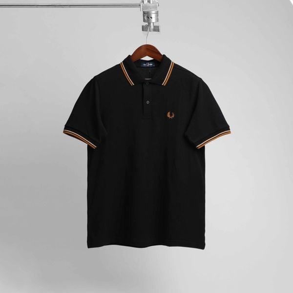  Áo Polo Fred Perry Màu Đen Viền Cam Hàng Chính Hãng 