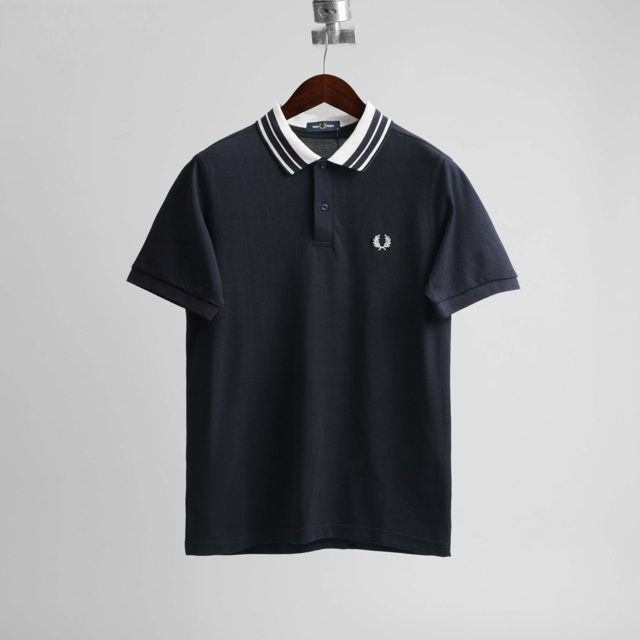  Polo Fred Perry Navy Cổ Viền Hàng Chính Hãng 