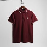  Polo Fred Perry Đỏ Mận Viền Hàng Chính Hãng 