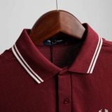  Polo Fred Perry Đỏ Mận Viền Hàng Chính Hãng 