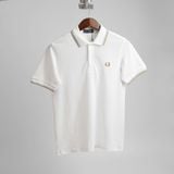  Polo Fred Perry Trắng Viền Xanh Nâu Hàng Chính Hãng 