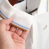  Polo Fred Perry Trắng Viền Xanh Nâu Hàng Chính Hãng 