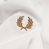  Polo Fred Perry Trắng Viền Xanh Nâu Hàng Chính Hãng 