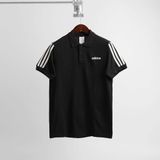  Polo Adidas 3 Sọc Logo Chữ Màu Đen Hàng Chính Hãng EJ0927 