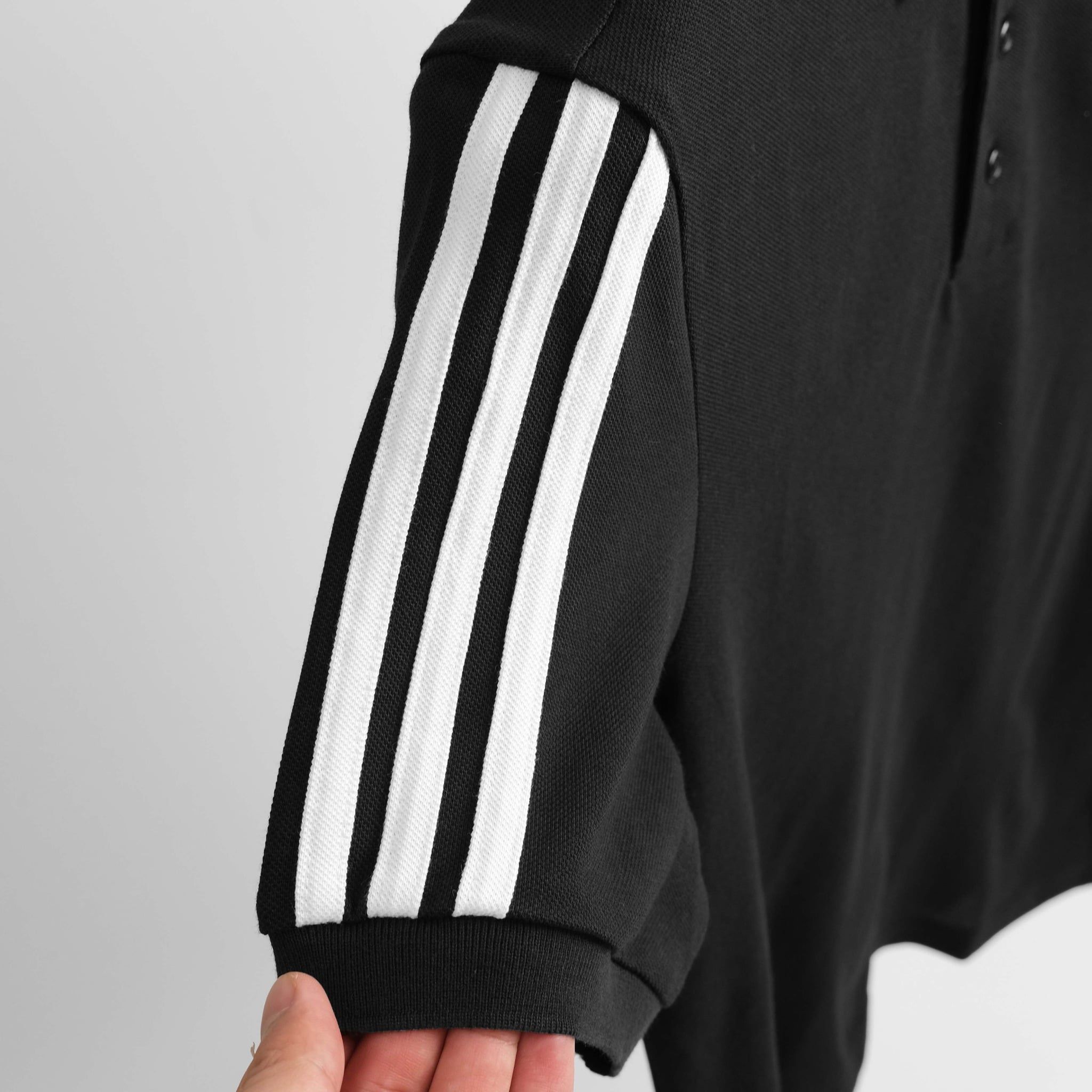  Polo Adidas 3 Sọc Logo Chữ Màu Đen Hàng Chính Hãng EJ0927 