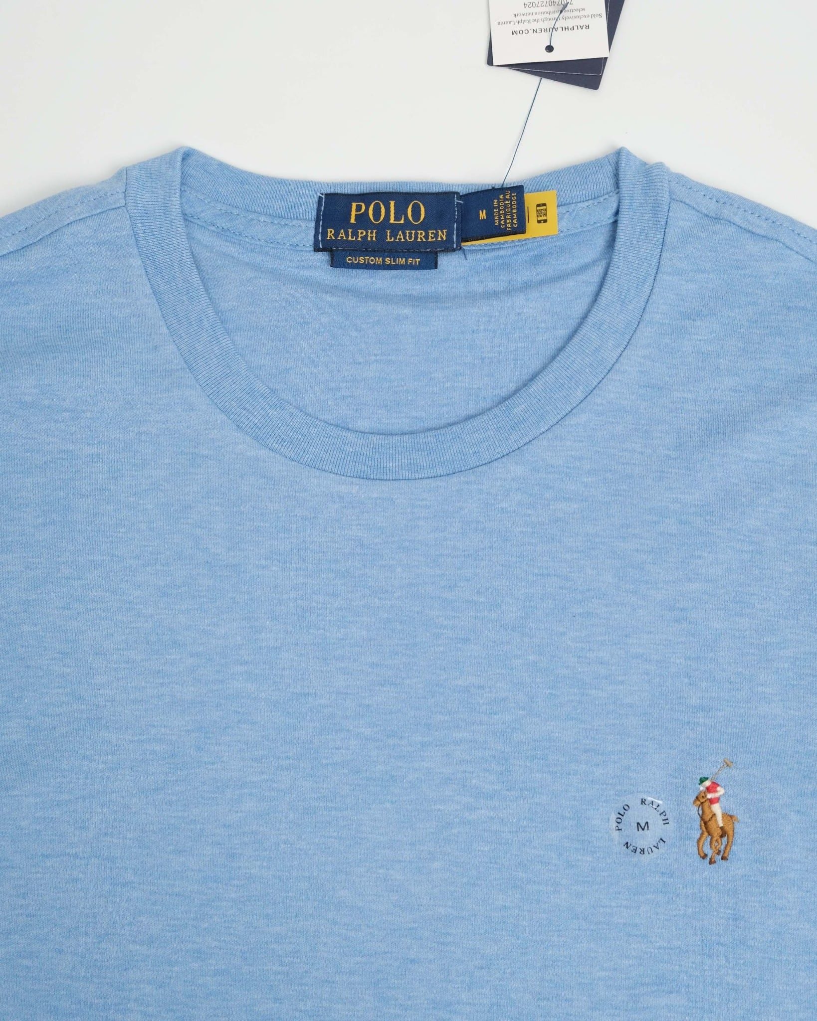  Áo Thun Ralph Laurent Form Custome Slim Fit Màu Xanh Da Trời 