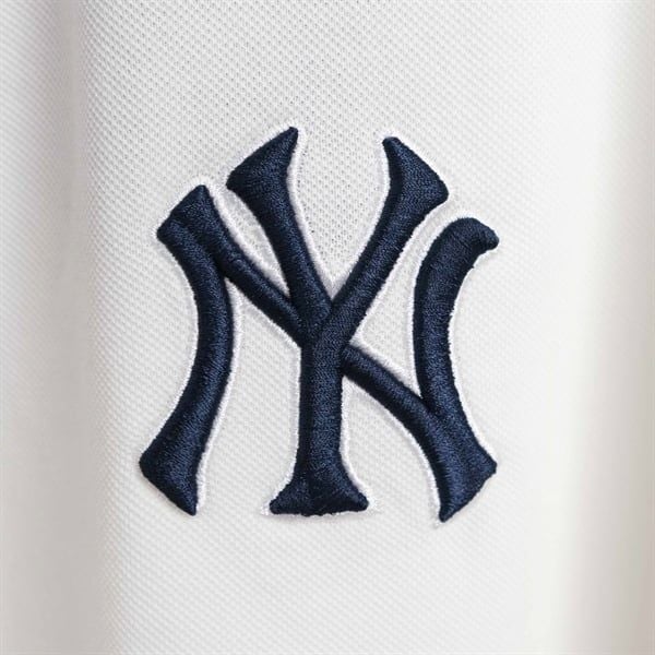  Polo New Era NY Trắng Cổ Viền Đen 