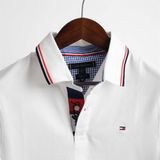  Polo Tommy Premuin Pique Sim Fit Trắng Basic Hàng Chính Hãng 