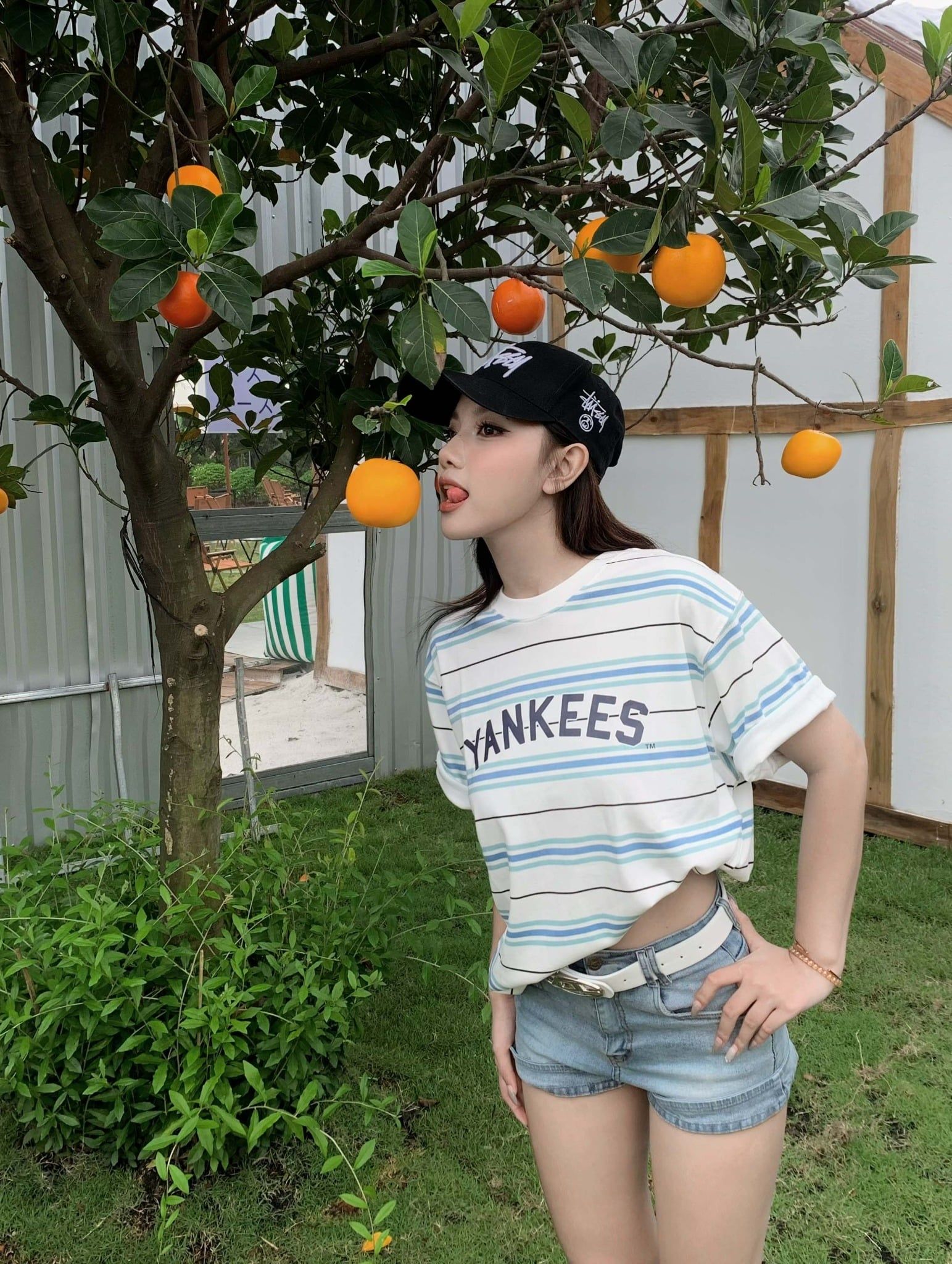  Áo Thun New Era Yankees Trắng Sọc Hàng Chính Hãng 14032985 