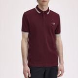  Polo Fred Perry Đỏ Mận Viền Hàng Chính Hãng 