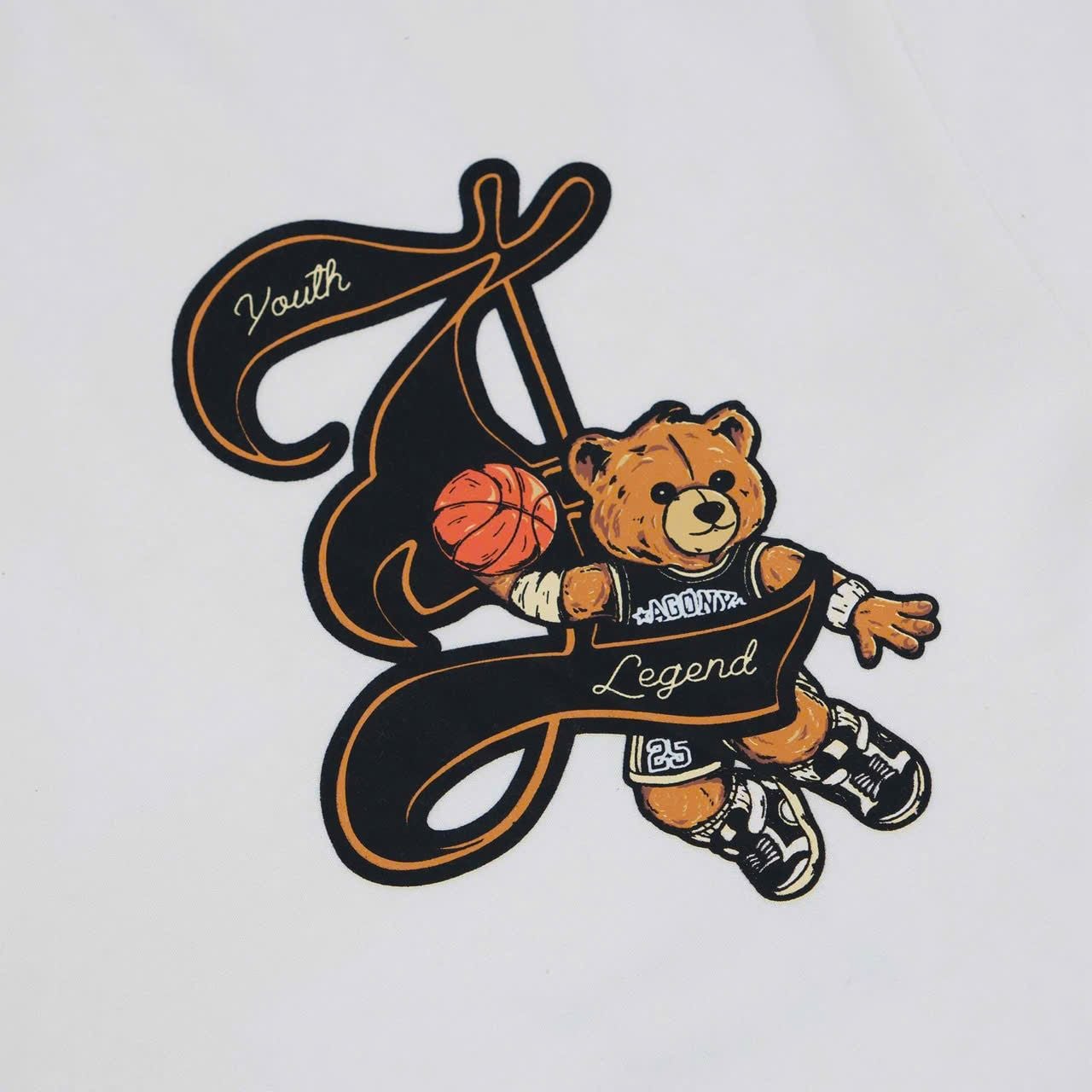  Áo Thun Agony Story LEGEND Basketball Bear Season 2025 Màu Trắng Hàng Chính Hãng 