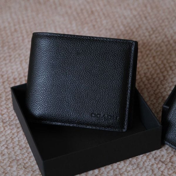  Ví Coach Đen Trơn Hàng Chính Hãng 