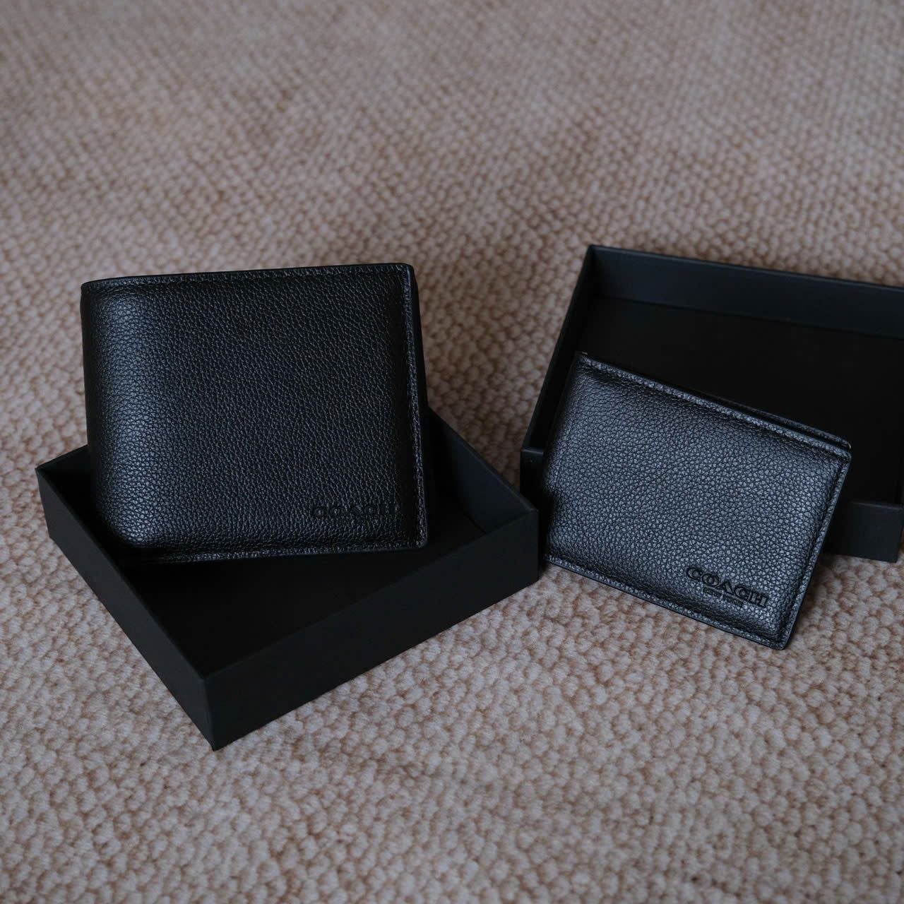 Ví Coach Đen Trơn Hàng Chính Hãng 