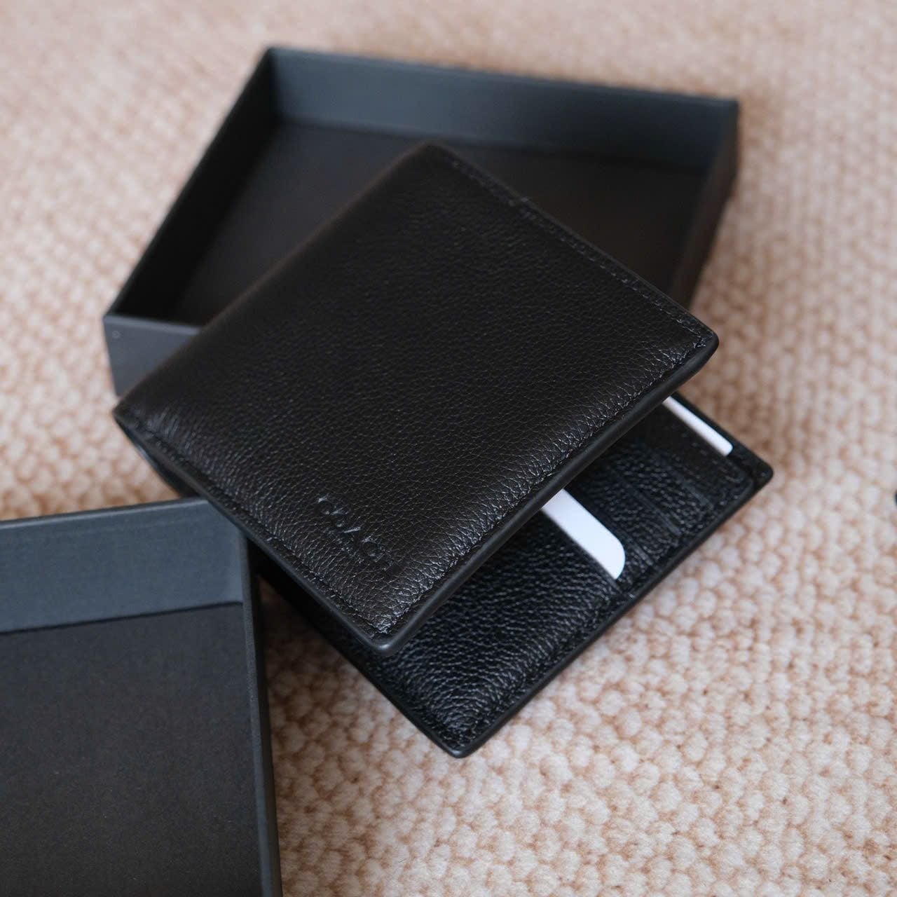  Ví Coach Đen Trơn Hàng Chính Hãng 