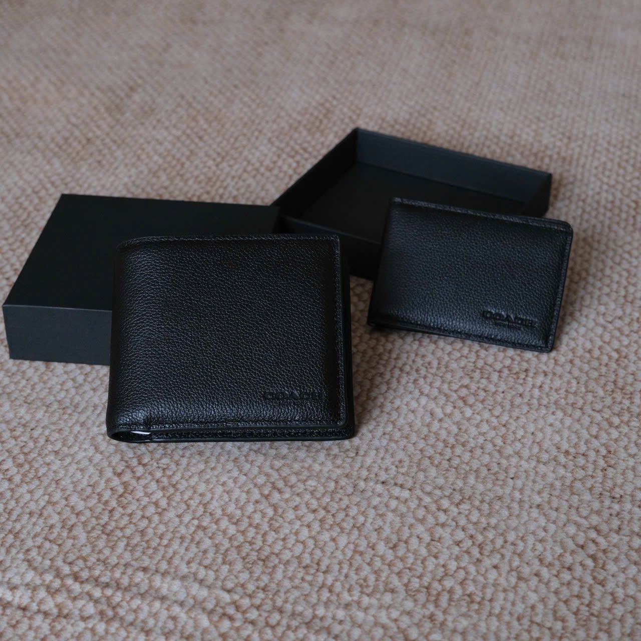  Ví Coach Đen Trơn Hàng Chính Hãng 