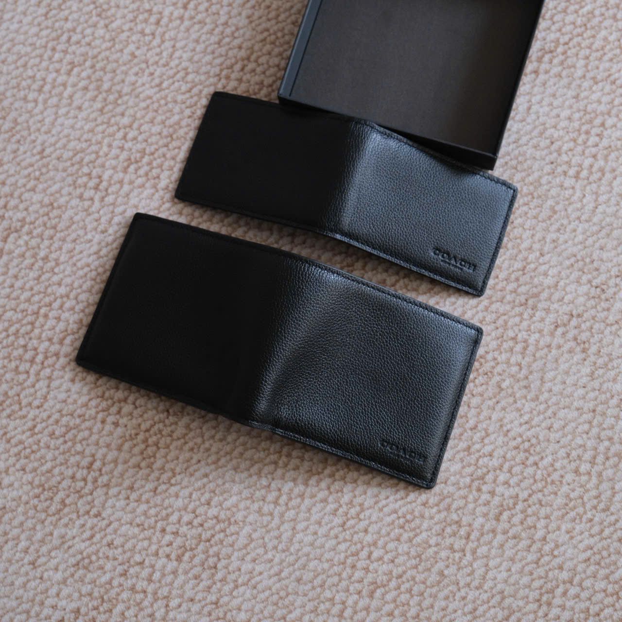  Ví Coach Đen Trơn Hàng Chính Hãng 