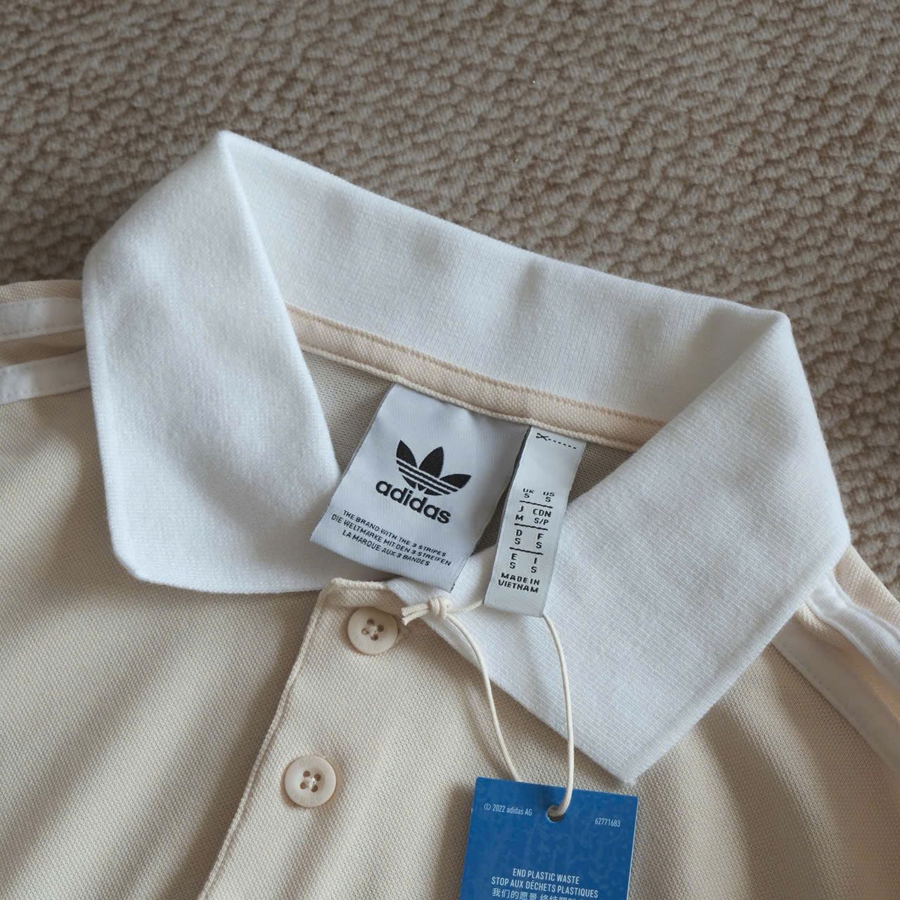  Áo Polo Adidas Adicolor Classics 3-stripes Cream IZ3070 Hàng Chính Hãng 