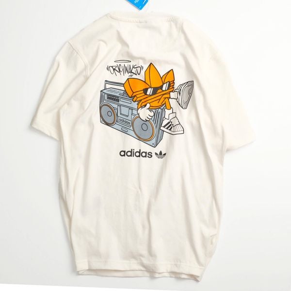  Áo Thun Adidas Boom Box Trắng Kem Hàng Chính Hãng 