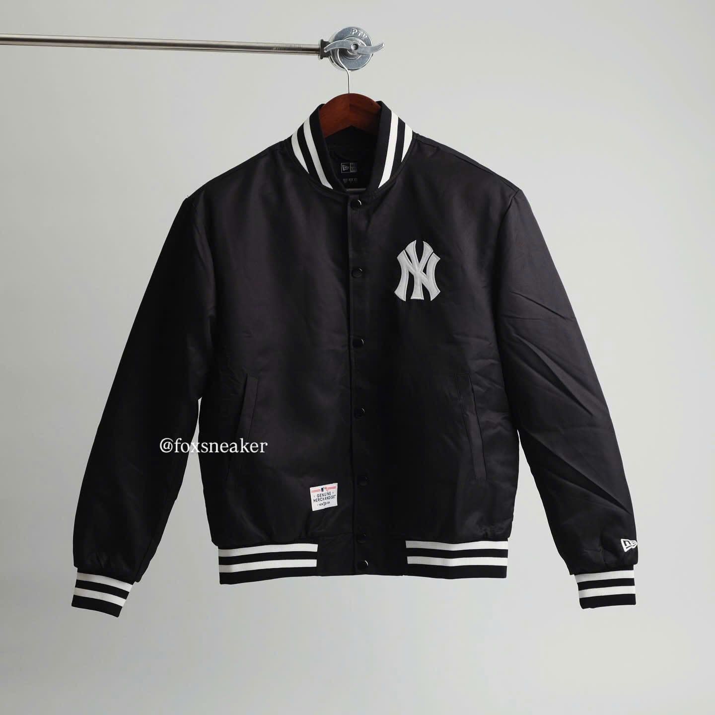  Áo Khoác Bóng Chày Unisex Dáng Rộng Form Varsity Đen Hàng Chính Hãng 13556435 