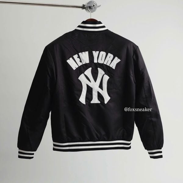  Áo Khoác Bóng Chày Unisex Dáng Rộng Form Varsity Đen Hàng Chính Hãng 13556435 