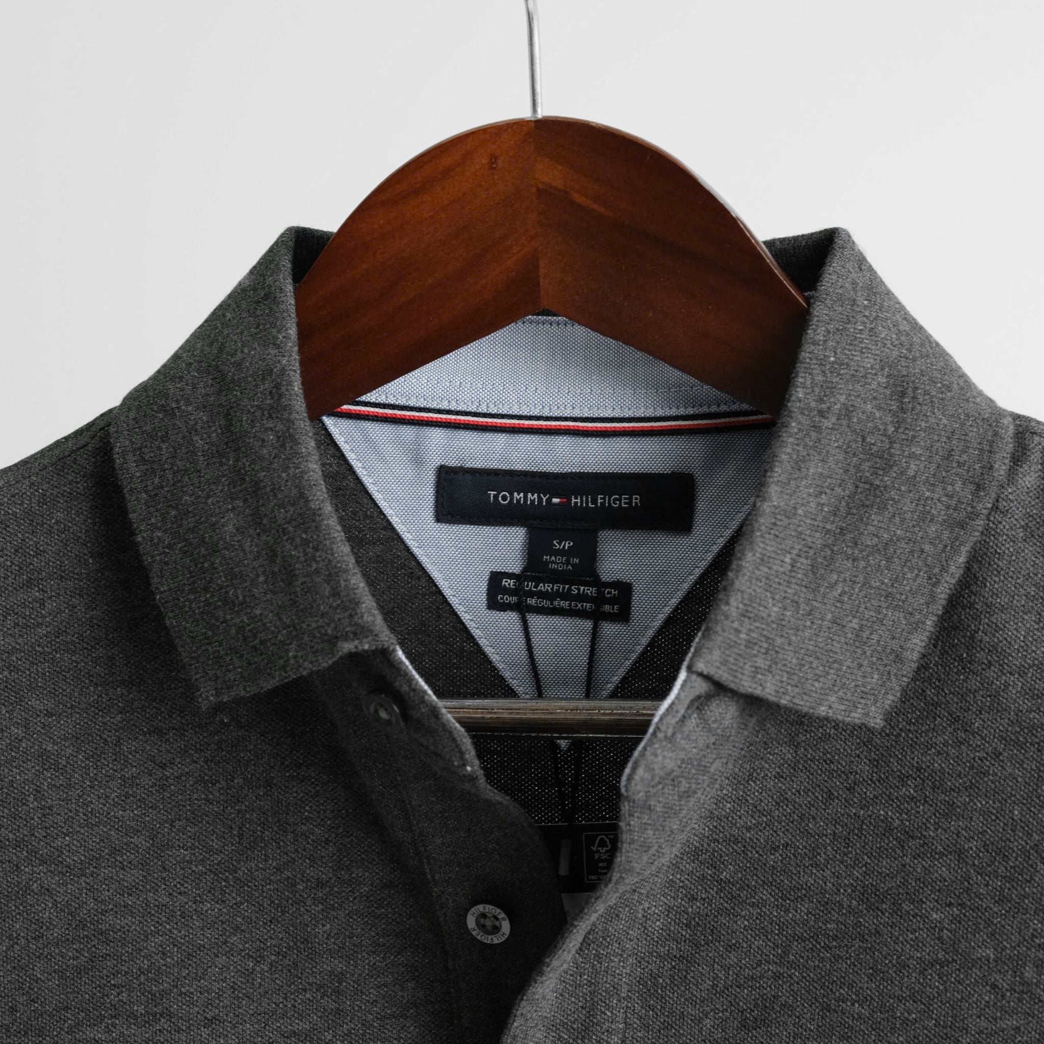  Polo Tommy Basic Xám Trơn Hàng Chính Hãng 