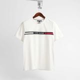  Tommy Hilfiger Crew Neck Logo Panel T-Shirt - Tommy Hilfiger 2025 White 