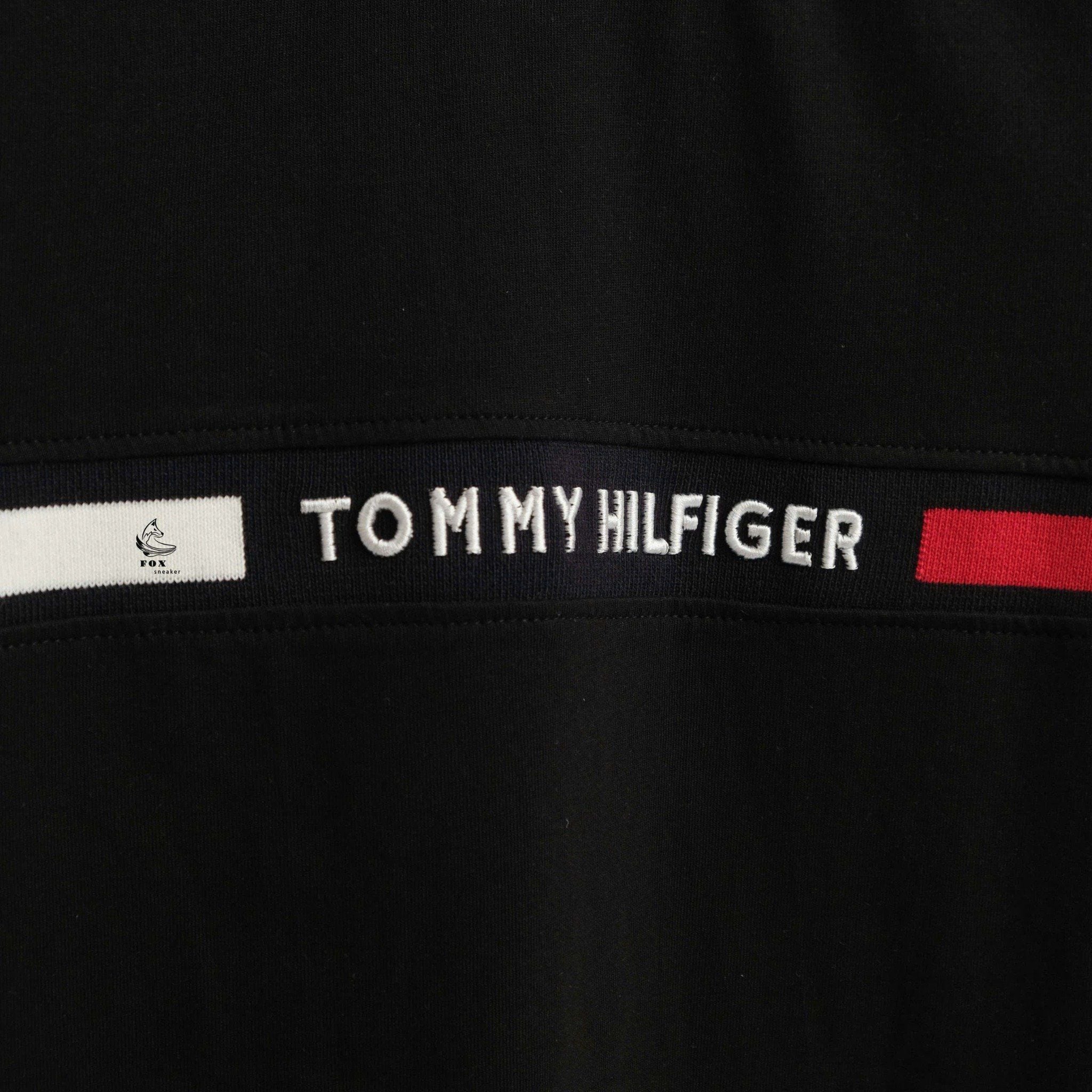  Tommy Hilfiger Crew Neck Logo Panel T-Shirt - Tommy Hilfiger 2025 Black 
