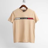  Tommy Hilfiger Crew Neck Logo Panel T-Shirt - Tommy Hilfiger 2025 Beige 