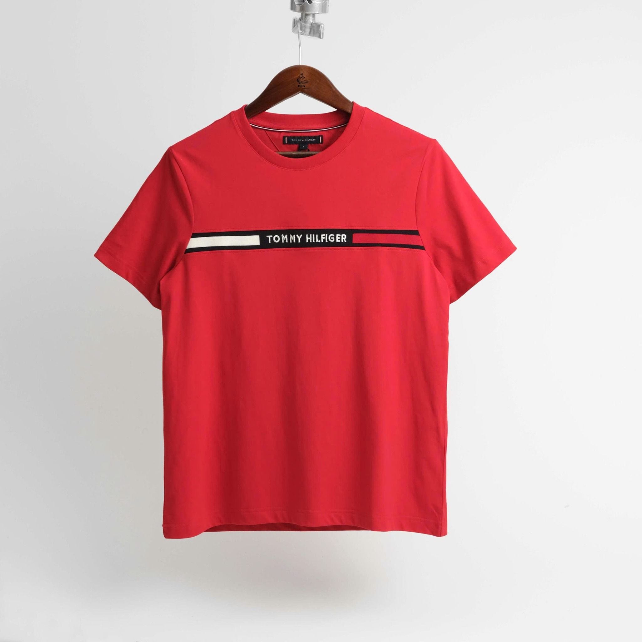 Tommy Hilfiger Crew Neck Logo Panel T-Shirt - Tommy Hilfiger 2025 Red 