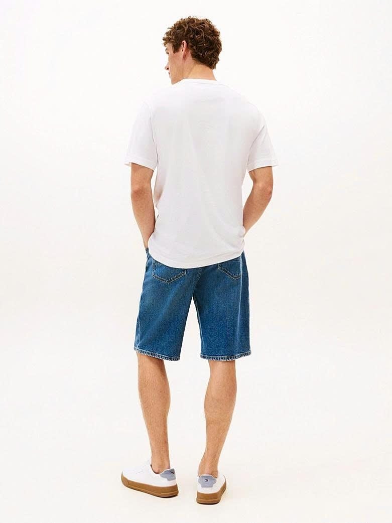  Tommy Hilfiger Crew Neck Logo Panel T-Shirt - Tommy Hilfiger 2025 White 