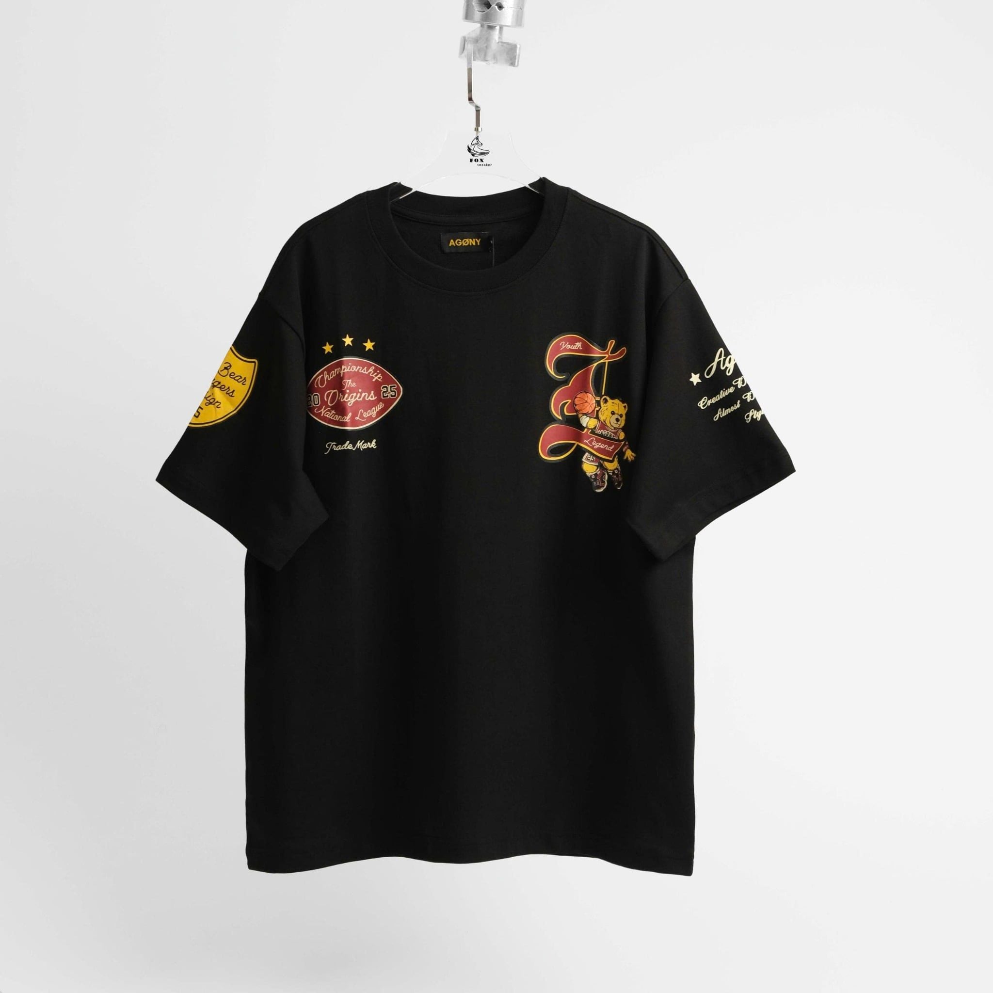  Áo Thun Agony Story LEGEND Basketball Bear Season 2025 Màu Đen Hàng Chính Hãng 