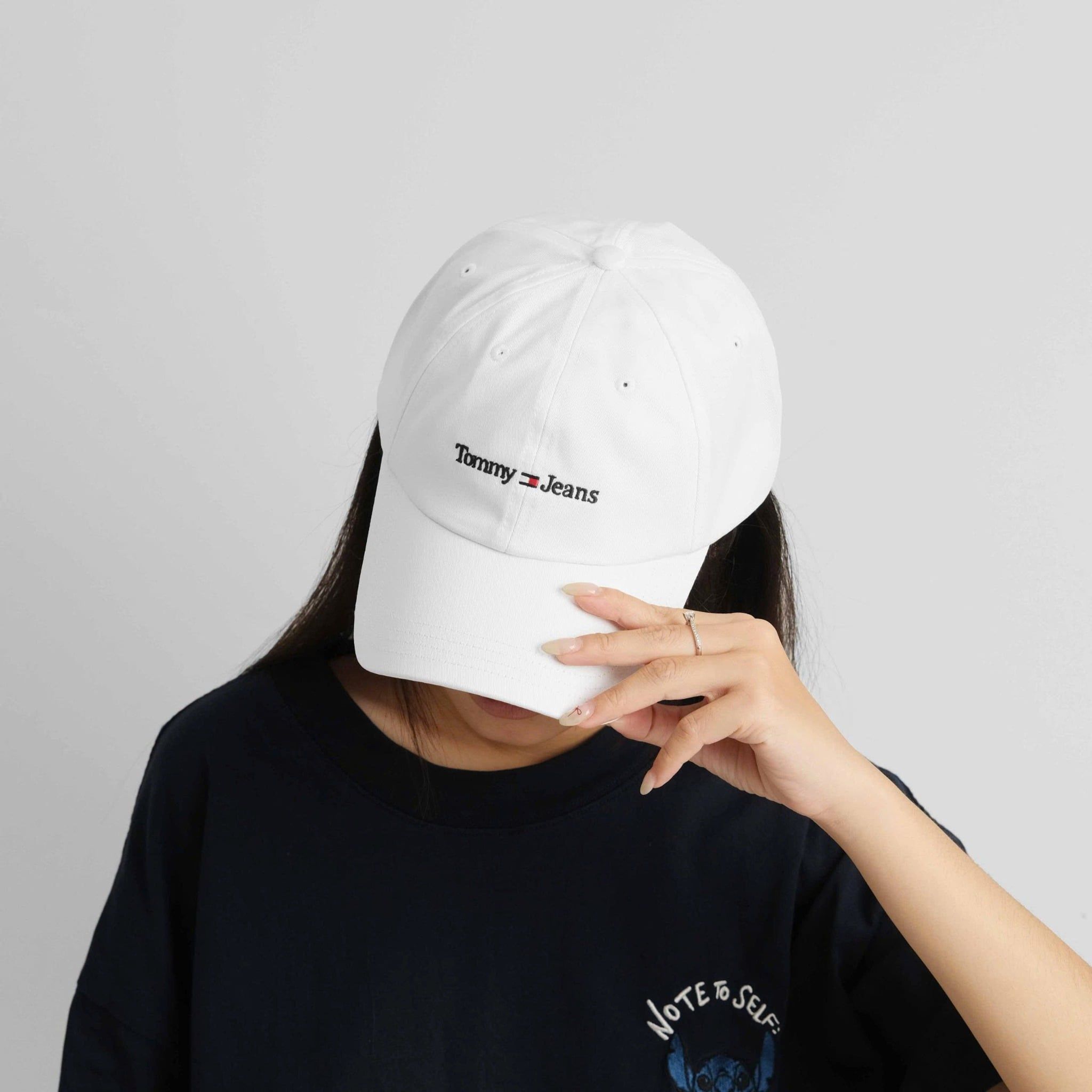  Nón Tommy Trắng Logo Chữ Hàng Chính Hãng 