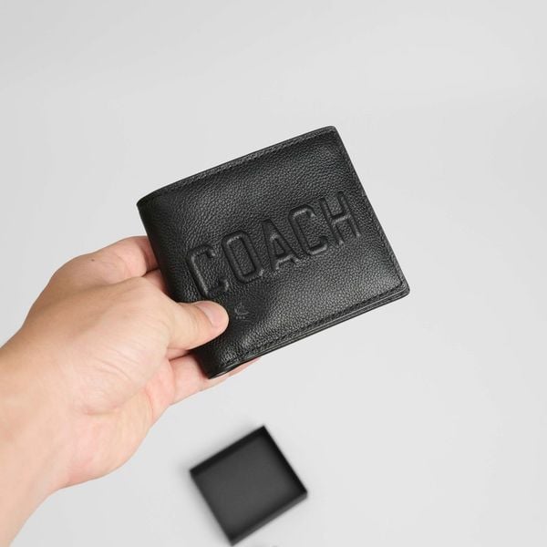 Ví Coach Đen Chữ Nổi Hàng Chính Hãng SP1812315
