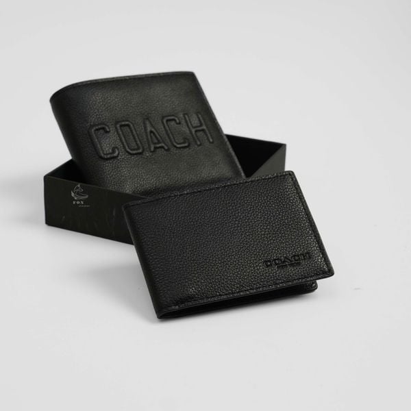 Ví Coach Đen Chữ Nổi Hàng Chính Hãng SP1812315