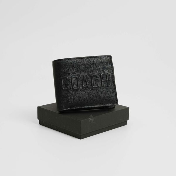 Ví Coach Đen Chữ Nổi Hàng Chính Hãng SP1812315