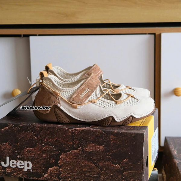  Giày Jeep Mary Jane Sandals Outdoor Light Grey Brown PX241WAS932 