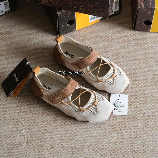  Giày Jeep Mary Jane Sandals Outdoor Light Grey Brown PX241WAS932 