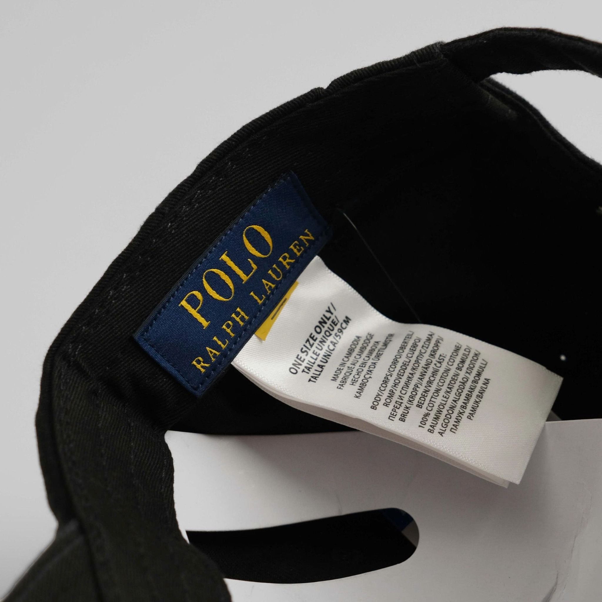  Nón Ralph Lauren Đen Logo Trắng 