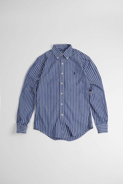 Sơ Mi Ralph Lauren Navy Sọc Trắng Logo Navy Hàng Chính Hãng