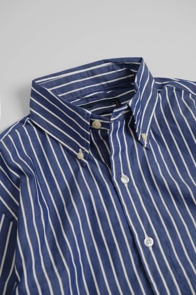 Sơ Mi Ralph Lauren Navy Sọc Trắng Logo Navy Hàng Chính Hãng