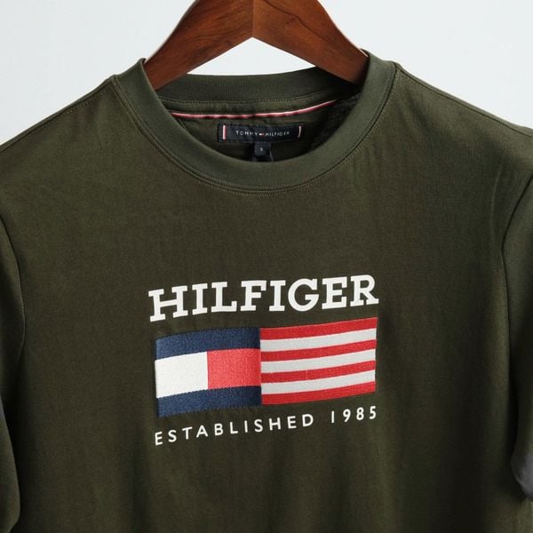 Áo Thun Tommy Rêu Thêu Hàng Chính Hãng