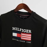 Áo Thun Tommy Đen Thêu Hàng Chính Hãng